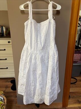 Free People White Eyelet Midi Dress